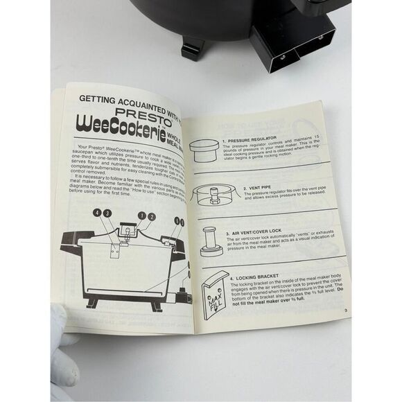 NOS Vintage Presto Wee Cookerie Whole Meal Maker Pressure Pan Cooker w/ Orig Box - Picture 4 of 9